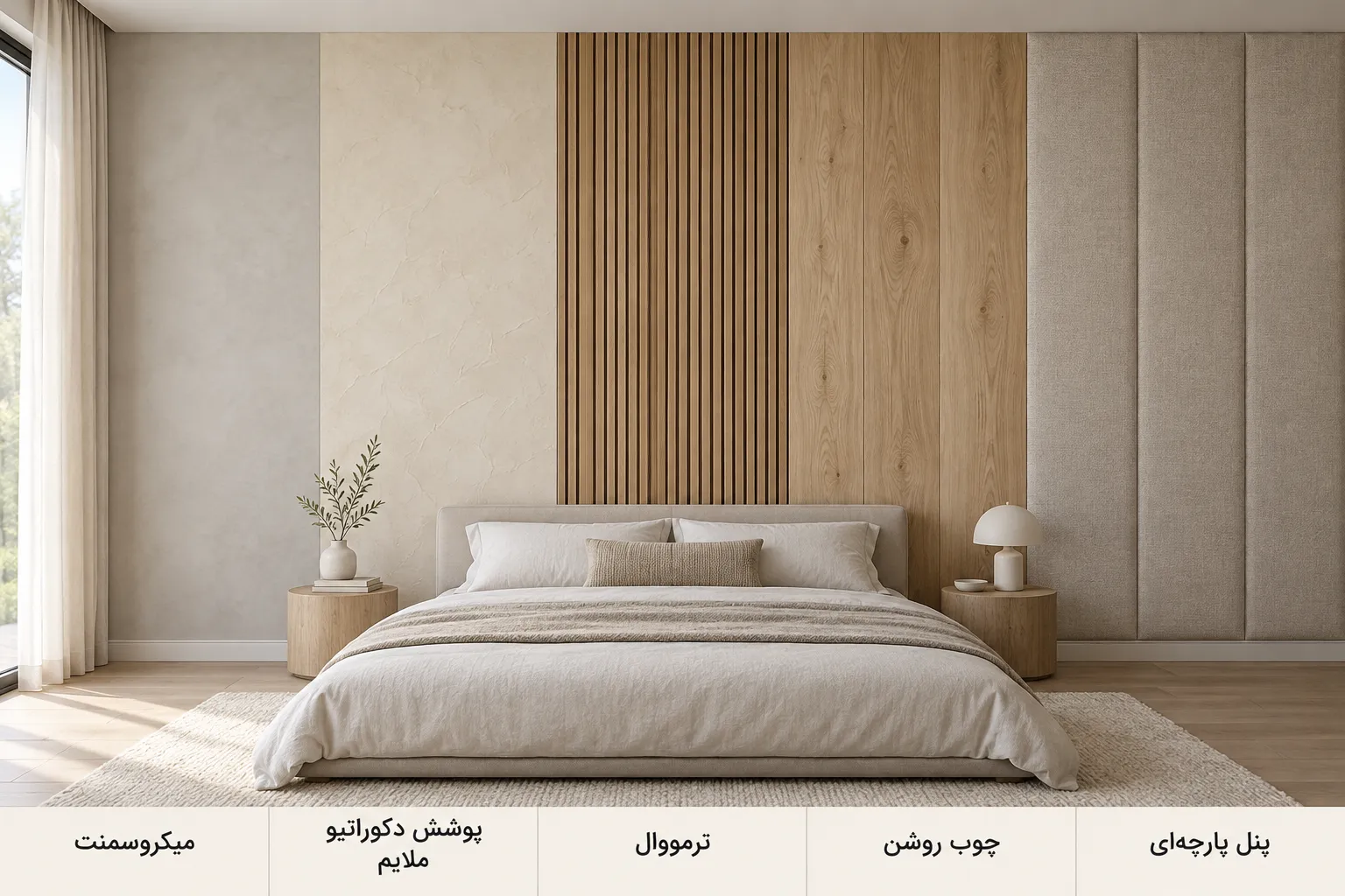میکروسمنت دیوار اتاق خواب